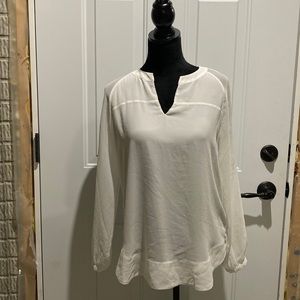CAbi White Sheer Long Sleeve Tunic